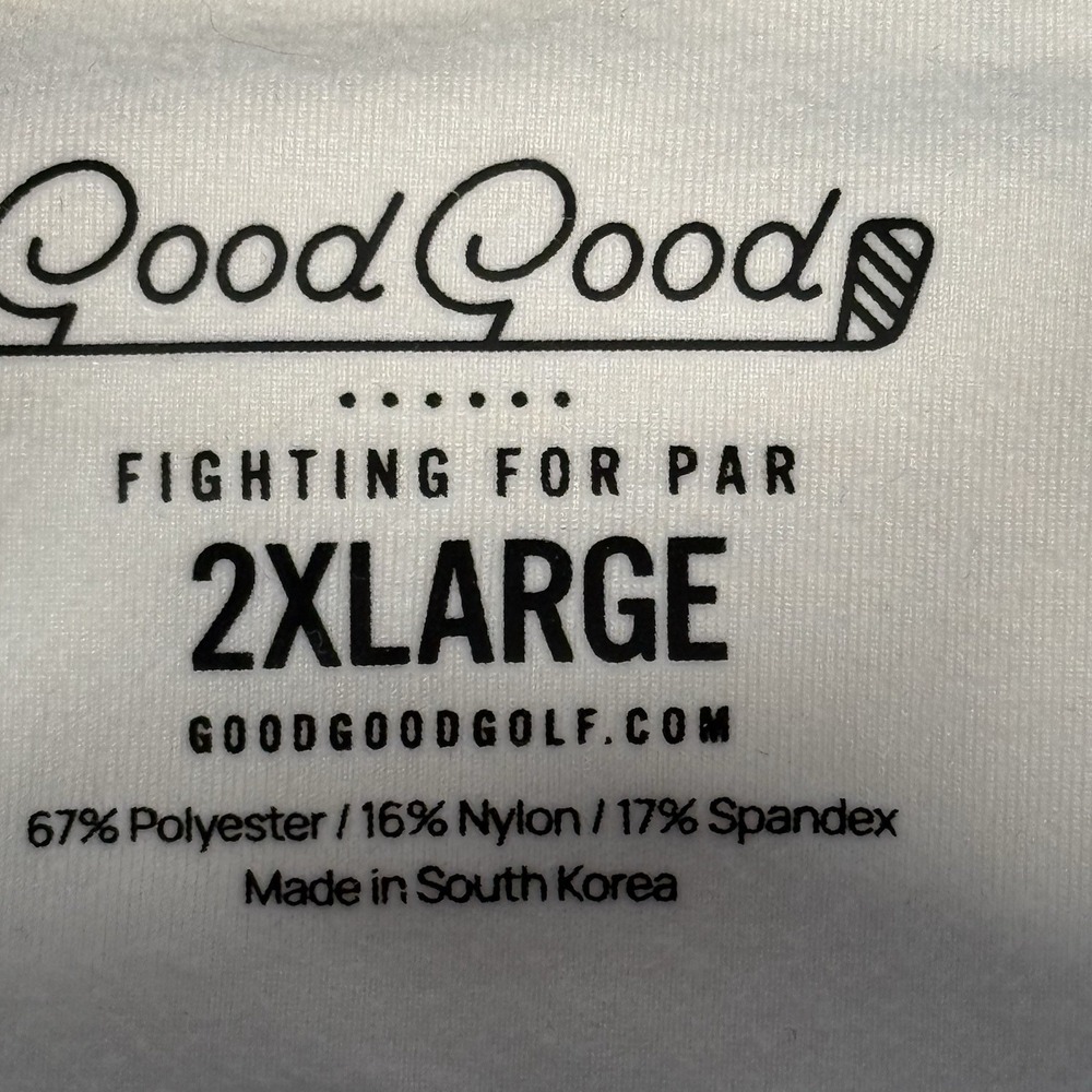 Good Good 1/4 Zip Golf Club Long Sleeved Blue Cream Logo Stretch Mens XXL 2XL - Picture 6 of 11